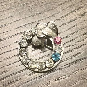 Vintage Van Dell Sterling Rhinestone Brooch - signed